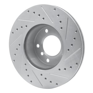 BMW 128I Brake Rotor (1) - Front Left - R1 Concepts - Drilled & Slotted - Silver - `06-`13